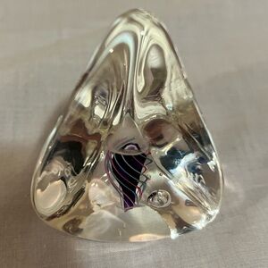 PAPERWEIGHT Signed: Siro 96 Mini Triangle (2 1/2” Tall)(1 3/4” Wide) Vintage